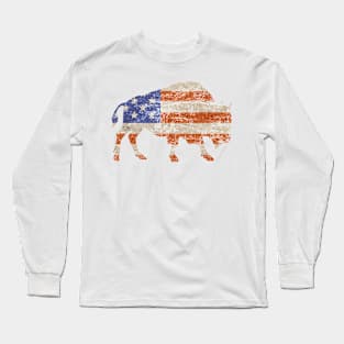 Patriotic Bison Long Sleeve T-Shirt